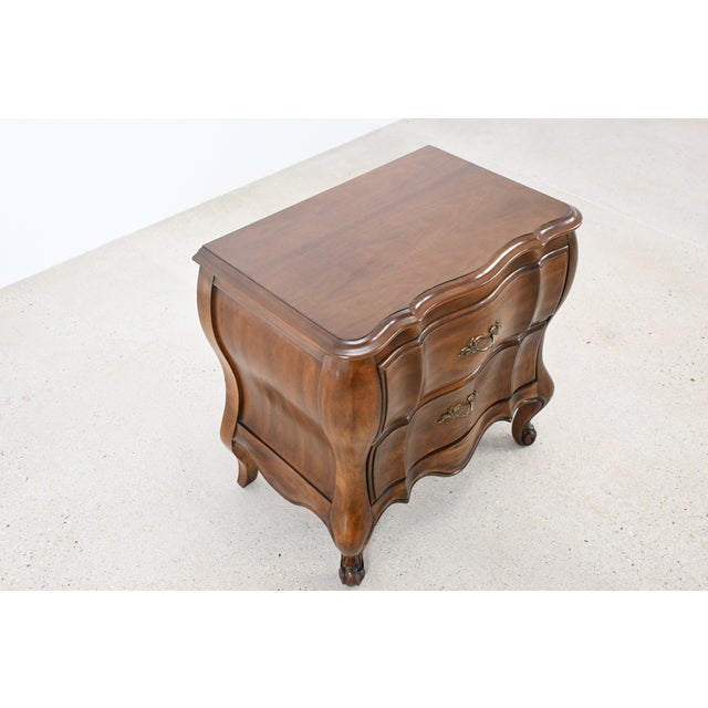 Pair of Vintage Louis XV Style Walnut Nightstands by White Furniture For Sale - Image 9 of 13