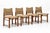 Italian Wooden Dining Chairs with Canvas Upholstery, 1970s, Set of 4 For Sale - Image 10 of 10