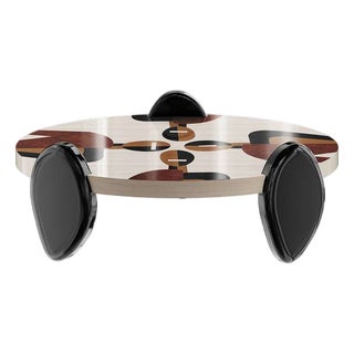 Natalia Oval Center Table in Wood Geomtric Print by Hommés Studio For Sale