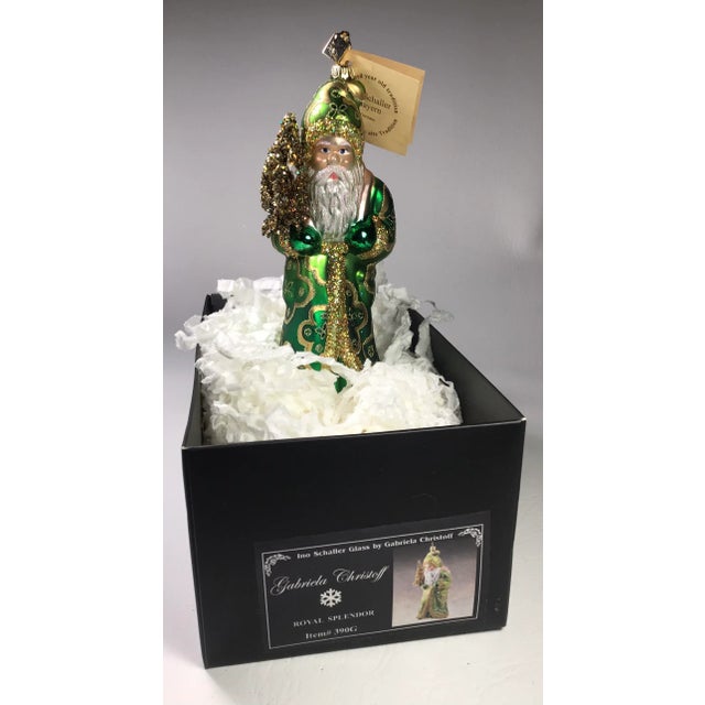 2000’s Mouth Blown Glass Santa Ornament “Royal Splendor Santa” by Ino Schaller For Sale - Image 11 of 13