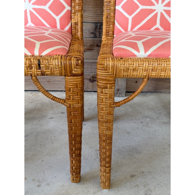 Mid 20th Century Set of Four Vintage Bielecky Brothers Rattan Wrapped Dining Chairs – Organic Modern For Sale - Image 5 of 12