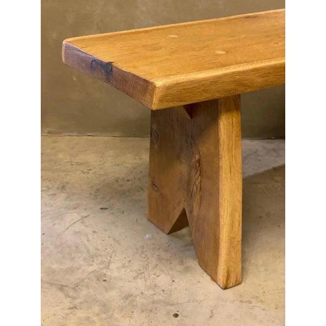 Mid-Century Modern Oak Live Edge Console Table or Desk, France, 1950's For Sale - Image 3 of 12