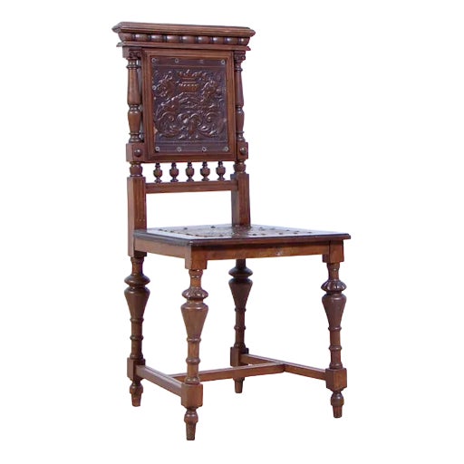 Neo-Renaissance Leather Chair, 1890s For Sale