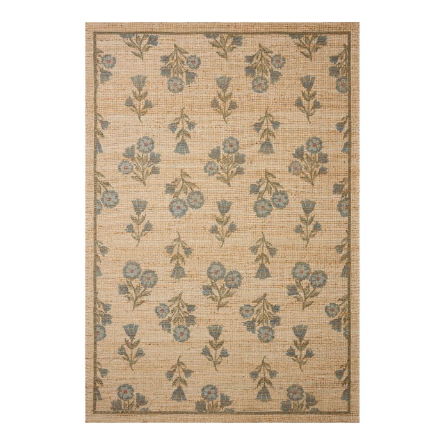 Chris Loves Julia x Loloi Rue Moss / Blue 5'-0" x 7'-6" Area Rug For Sale