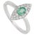 Contemporary Oval Cut Emerald & Diamond Pavé Cocktail Ring in 925 Sterling Silver, Size 6.5 For Sale - Image 3 of 15