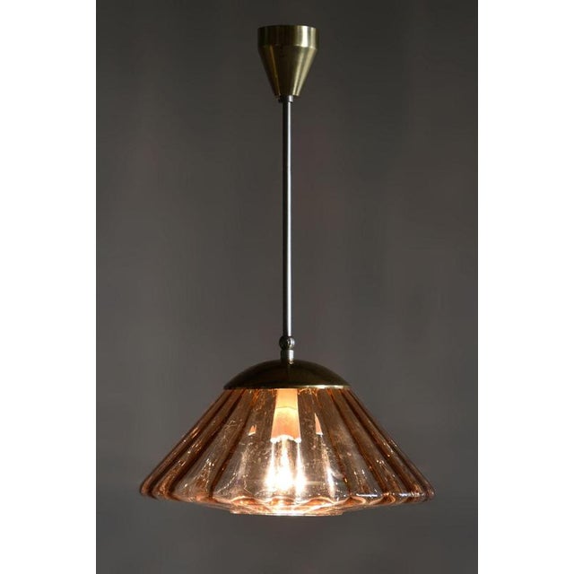 Mid-Century Modern Pendant Light in Chrome and Brass by Kamenický Šenov, Czech, 1960s For Sale - Image 4 of 9