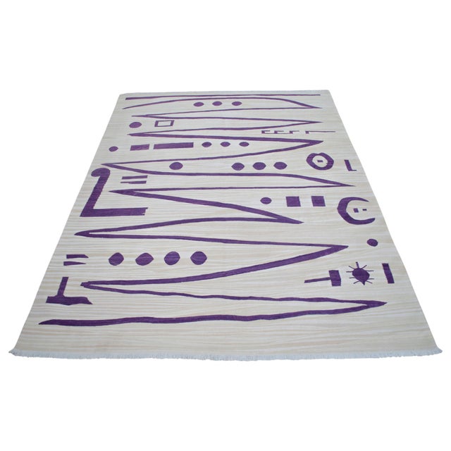 Textile Paul Klee - Heroic Strokes of the Bow - Inspired Silk Hand Woven Area - Wall Rug 4′9″ × 6′3″ For Sale - Image 7 of 16