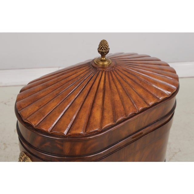 Maitland Smith Mahogany Lidded Wine Cooler For Sale - Image 9 of 16