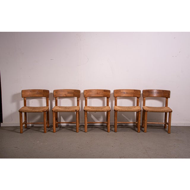 Brown Pine and Chord Chairs by Rainer Daumiller, 1985, Set of 5 For Sale - Image 8 of 11