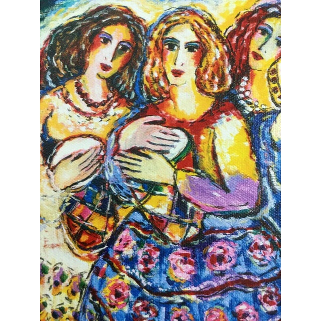 Modern Modern Unframed Canvas 3 Women Musicians Zamy Steynovitz Signed Seriolithograph For Sale - Image 3 of 5