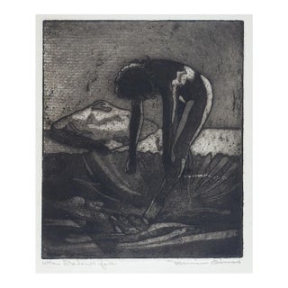 Late 20th Century Evening Nude Etching For Sale