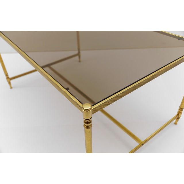 Square Gilt and Smoked Glass Coffee Table in the style of Chiavari, 1970s For Sale - Image 9 of 12