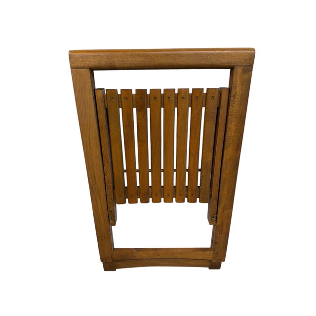 Mid-Century Modern Slatted Walnut Folding Dining Chairs - Set of 4 For Sale In Philadelphia - Image 6 of 6