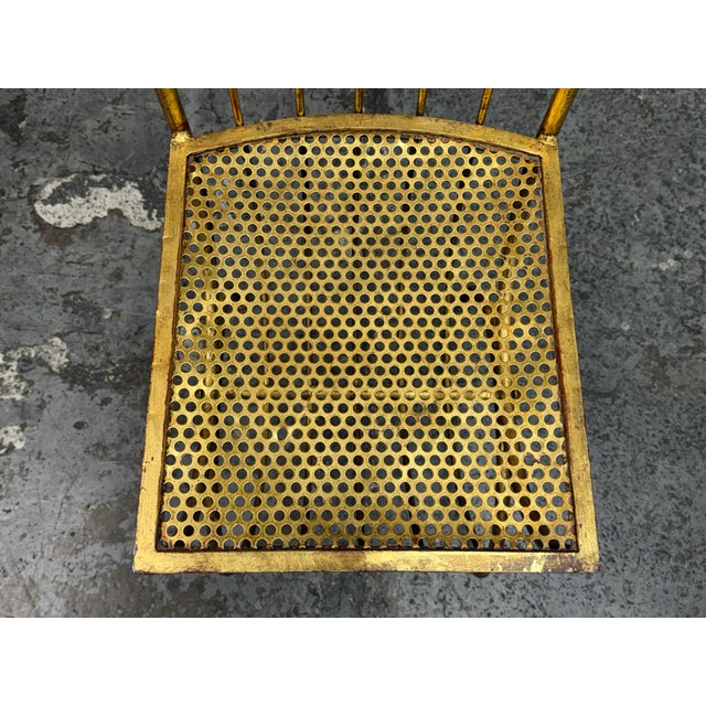 S. Salvadori Attributed Italian Gilt Metal Chair, Circa 1960's For Sale - Image 10 of 12