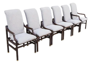 1970s Fully Restored "Scene One" High Back Dining Chairs by Henredon - Set of 6
