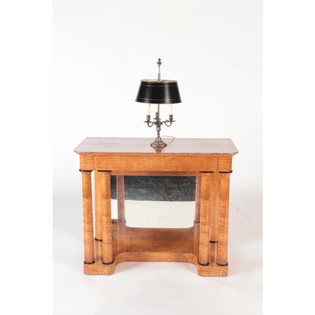 Silver Louis XVI Style Silver Plate Three Branch Bouillotte Lamp With Tole Shade For Sale - Image 8 of 10