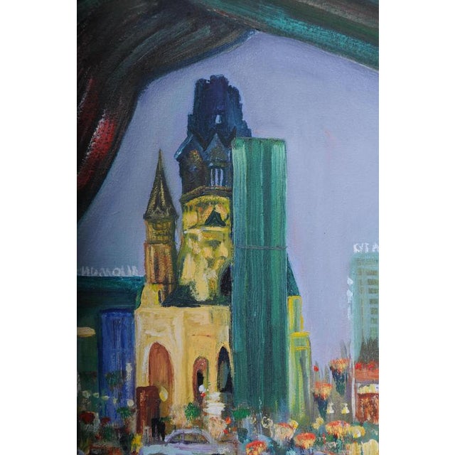 A. Zaher, Berlin City West View, Kudamm / Kurfürstendamm, Oil on Canvas For Sale - Image 13 of 18