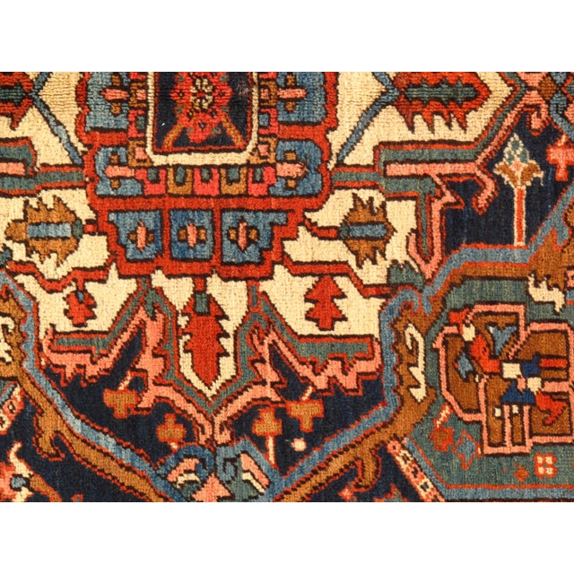 Persian Late 19th Century Antique Persian Serapi Rug - 8′1" × 11′5″ For Sale - Image 3 of 6