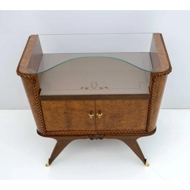Italian Bedside Tables in Walnut, 1930s, Set of 2 For Sale - Image 4 of 10