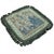 Antique Silk Tapestry Cushion Cover With Tassel Fringe, Blue & Ivory Floral, 23"x23" For Sale - Image 4 of 5