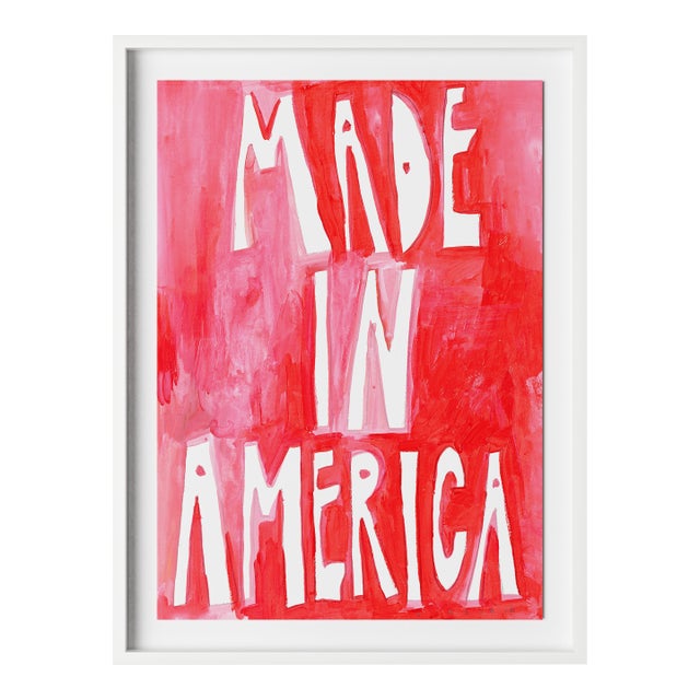 Made In America by Virginia Chamlee in White Frame, Large Art Print For Sale