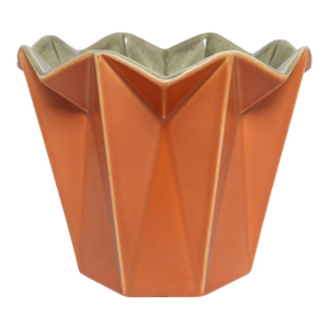 Vintage "Prismatique" Orange and Green Vase by Belle Kogan for Red Wing Pottery