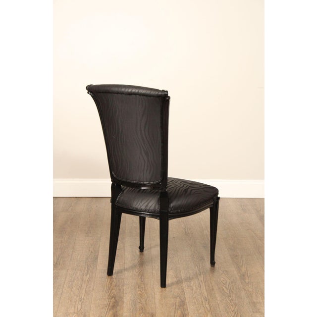 Italian Art Deco Style Set of Eight Ebonized Dining Chairs For Sale - Image 14 of 18