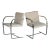 1970s Ludwig Mies Van Der Rohe Chairs in Linen, Pair For Sale