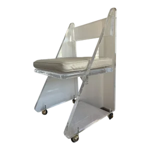 Mid-Century 1"- 1 1/4" Thick Lucite Desk Chair