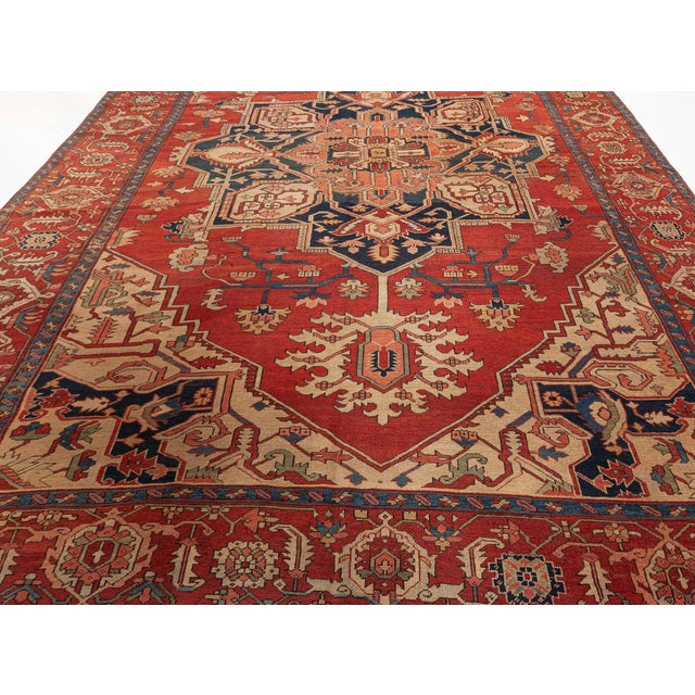 Early 20th Century Antique Persian Heriz Rug For Sale - Image 5 of 10