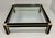 Mid-Century Modern Square Coffee Table in Black Lacquer, Brass and Glass attributed to Pierre Cardin, France, 1970s For Sale - Image 3 of 10