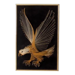 Vintage 70s American Eagle String Art Wall Hanging
