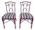 2 Vintage Chinese Chippendale Regency Side Chairs Dining Aluminum Faux Bamboo For Sale