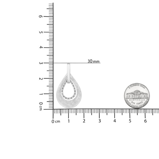 .925 Sterling Silver Prong-Set Diamond Accent Fashion Double Drop Design 18" Pendant Necklace For Sale In New York - Image 6 of 6