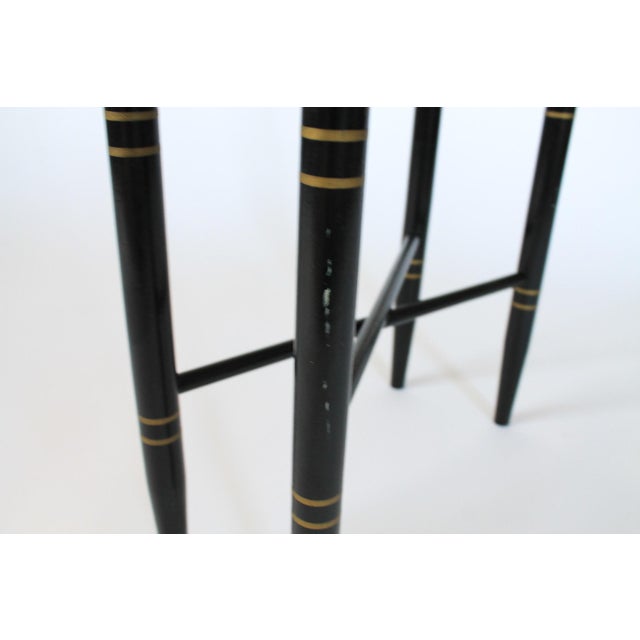 Black Vintage Black and Gold Painted Wood Foldable Side Table Base For Sale - Image 8 of 10