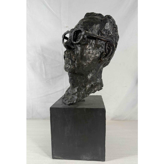 "Hbs Head I" — Bronze Self-Portrait Bust, Herbert Simon Estate, 1999 For Sale - Image 6 of 7