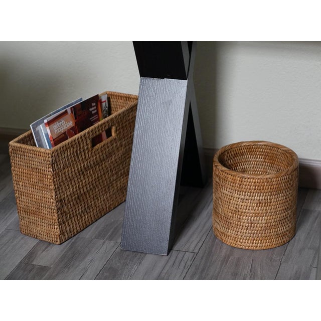 Brown Artifacts Rattan Rectangular Magazine Holder in Honey Brown - 16" For Sale - Image 8 of 10