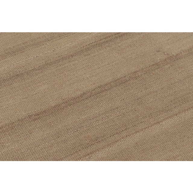 Traditional Rug & Kilim’s Contemporary Kilim With Tonal Stripes in Beige & Brown For Sale - Image 3 of 8
