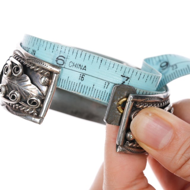 6.75" Vintage Fred James Navajo sterling cuff bracelet For Sale - Image 9 of 10