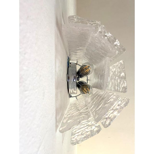 Hammered Murano Glass Chromed Wall Sconces by Simoeng, Set of 2 For Sale - Image 7 of 12