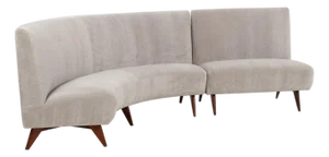 1950s Gio Ponti Style Sectional Sofa by Hisa, Italy – Mohair Upholstery, Walnut Legs