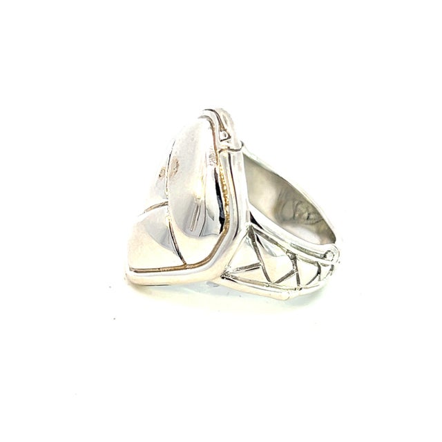 Modern Late 20th Century John Hardy Estate Woven Bamboo Style Ring 7.25 Silver For Sale - Image 3 of 6