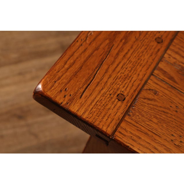 Wood Broyhill Attic Heirlooms Country Style Oak Console Table For Sale - Image 7 of 15