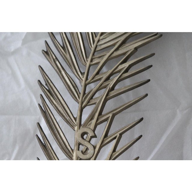 Metal Palm Branch Metal Wall Decor, 1950s For Sale - Image 7 of 17