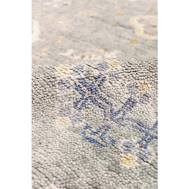 Pasargad Home Khotan L. Blue Wool Area Rug- 8' 1'' X 10' 0'' For Sale - Image 4 of 5