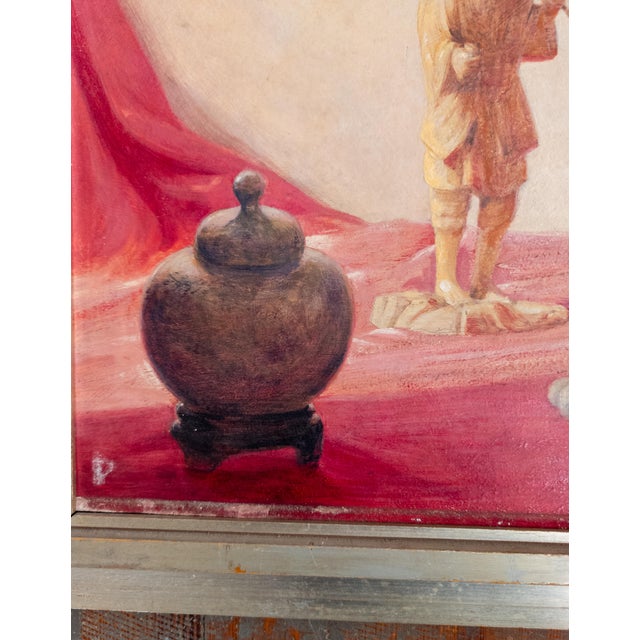 Mid-Century Chinoiserie Still Life Painting by Lorentz Kleiser For Sale - Image 13 of 18