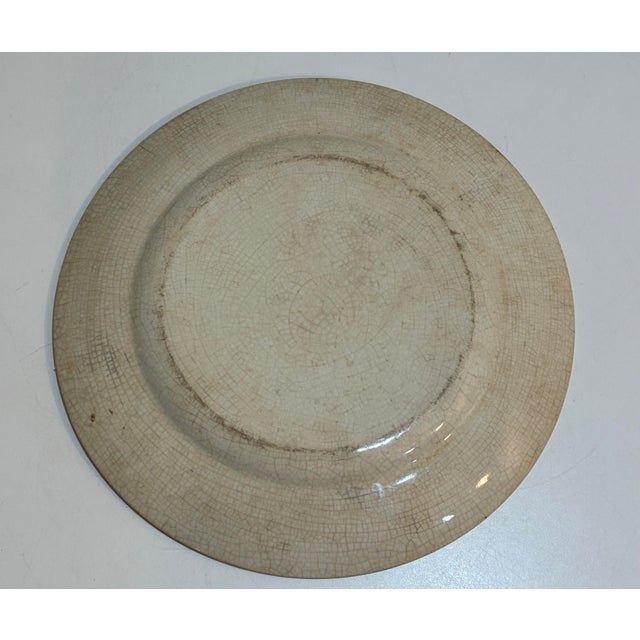 Antique Dutch Handpainted Floral Plate 12" For Sale - Image 4 of 5