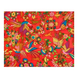 Vintage Alexander Henry "Mexican Folk" Barkcloth Fabric - 6 Yards For Sale