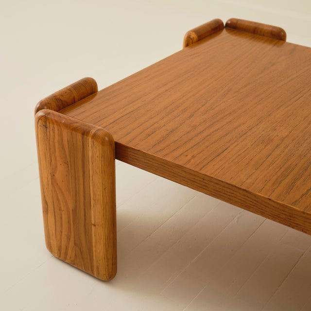 Mario Marenco Mario Marenco "Sapporo" Mobilgirgi Solid Oak Coffee Table, 1970s For Sale - Image 4 of 5