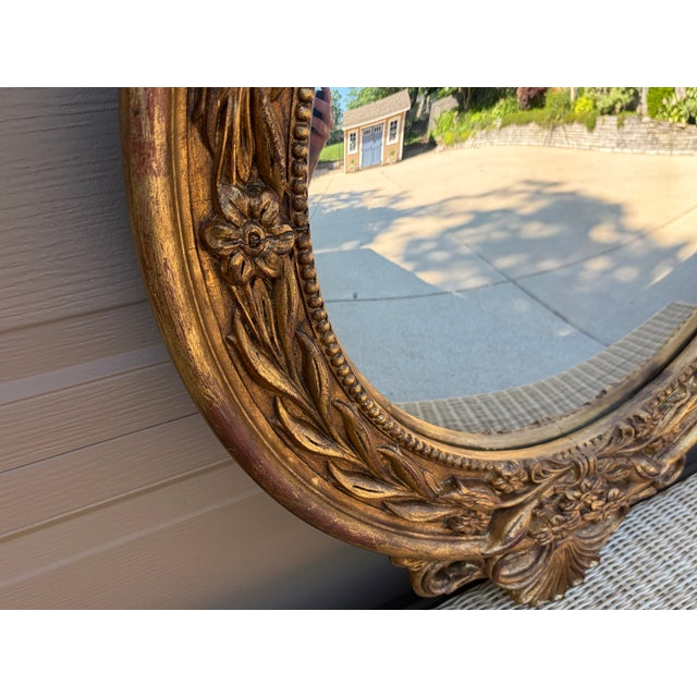 Large Federal Giltwood Eagle Convex Mirror, 20th Century For Sale - Image 11 of 14